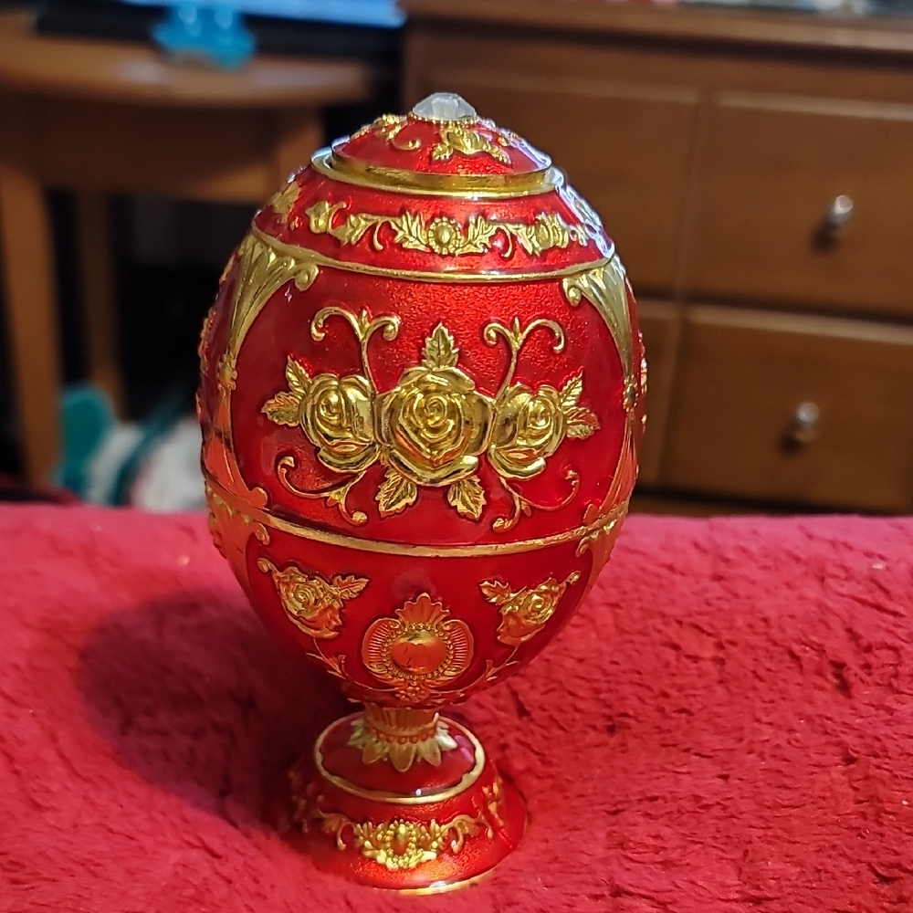 Red and Gold Decorative Egg